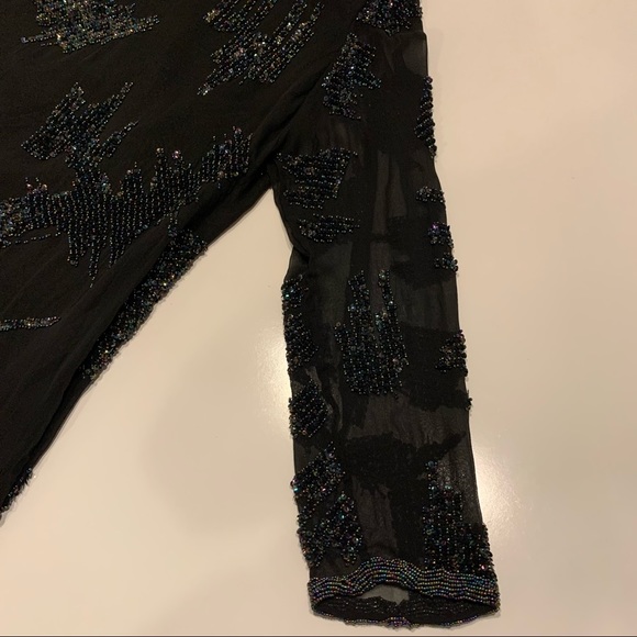 Vintage Odyssey silk and beaded blouse, Large - Picture 4 of 7